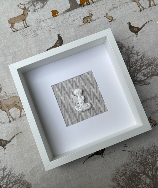 Ángel de la Guarda beige espiga (grande)