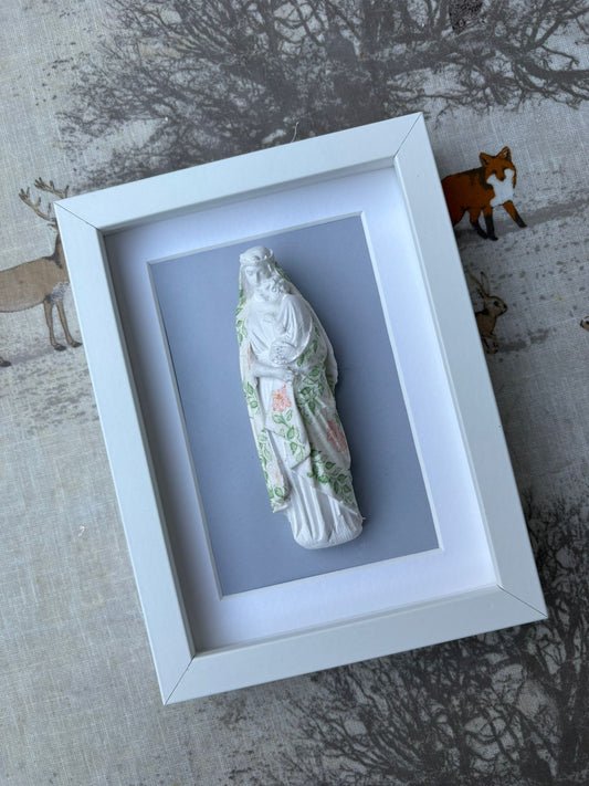 Madonna con Niño Jesús flores Verdes