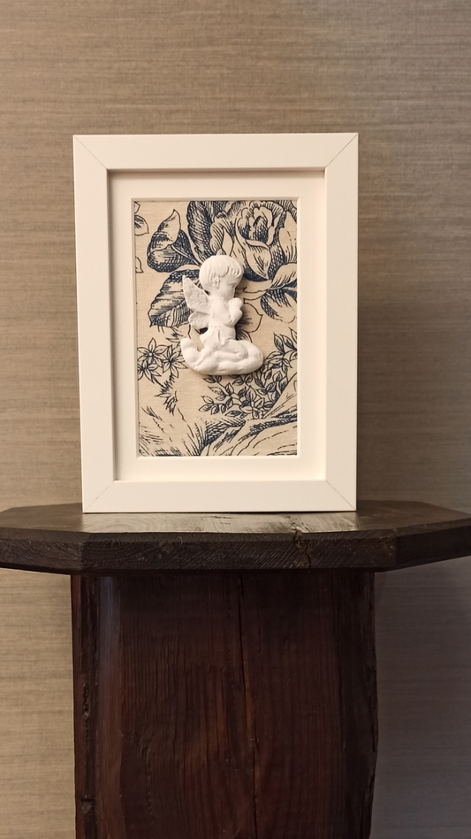Ángel de la Guarda Toile de Jouy azul (pequeño)