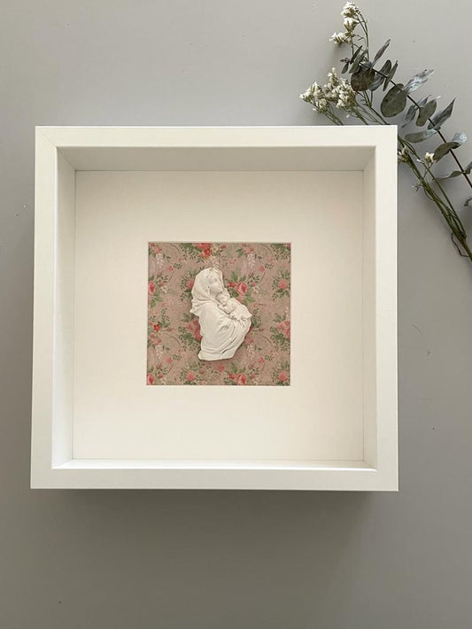 Virgen con Niño Jesús florecitas