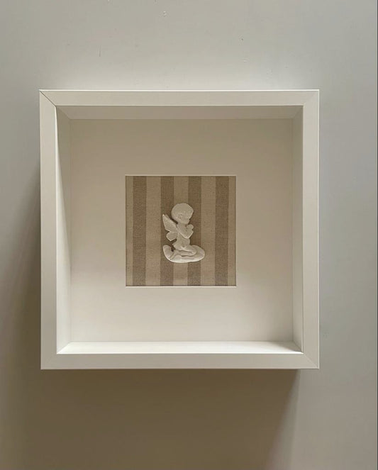 Ángel de la Guarda rayas beige (grande)