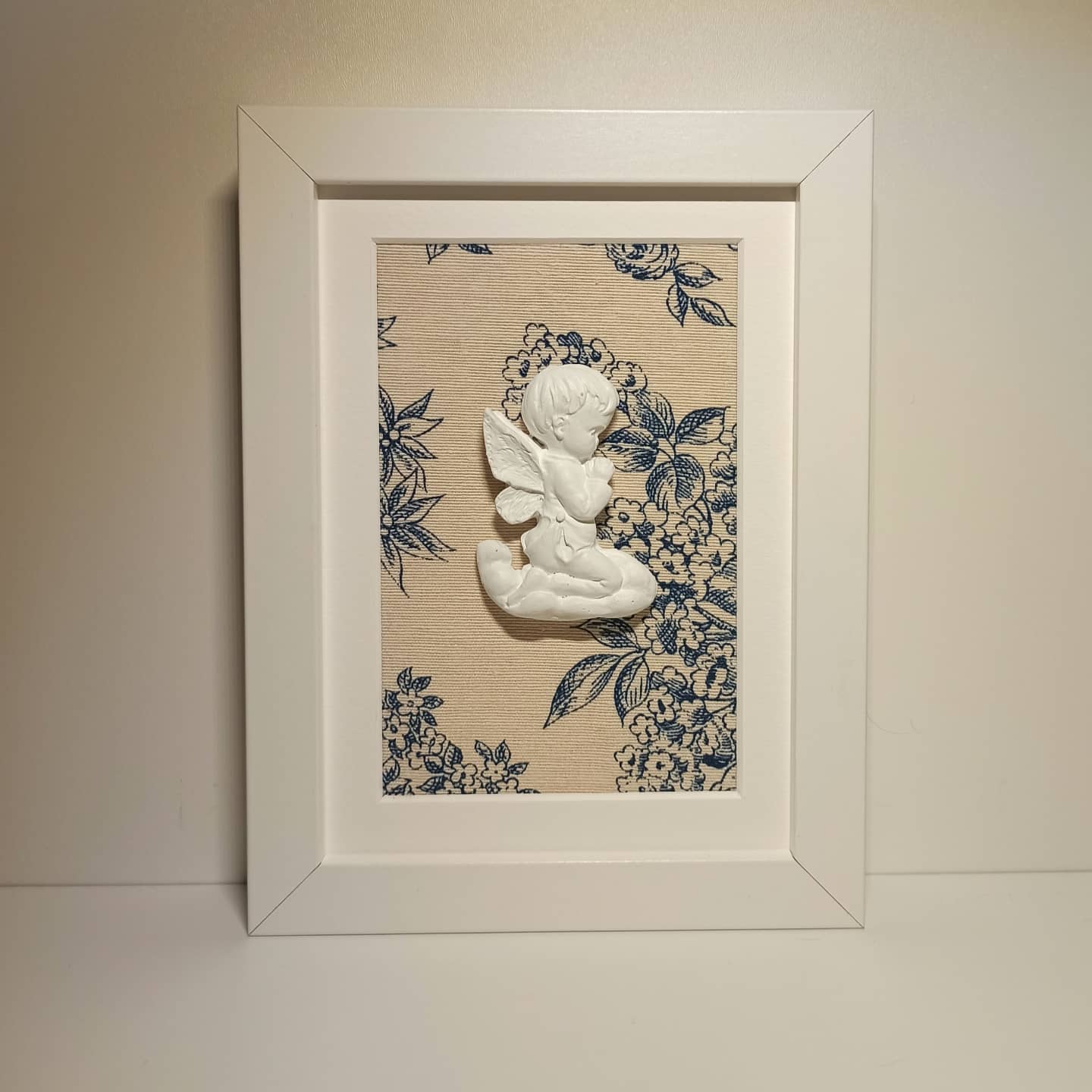 Ángel de la Guarda Toile de Jouy azul (pequeño)