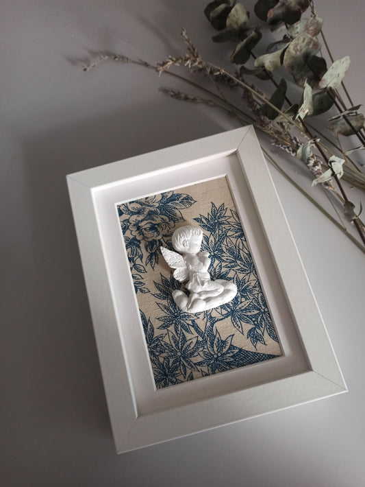 Ángel de la Guarda Toile de Jouy azul (pequeño)