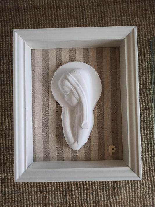 Virgen Niña rayas beige