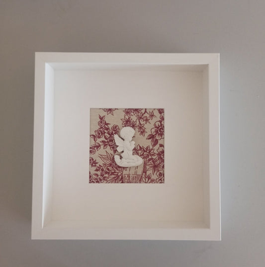 Ángel de la Guarda toile de Jouy rojo (grande)