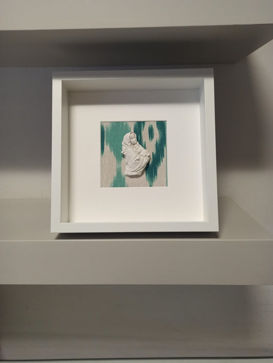 Virgen con Niño Jesús mallorquina turquesa