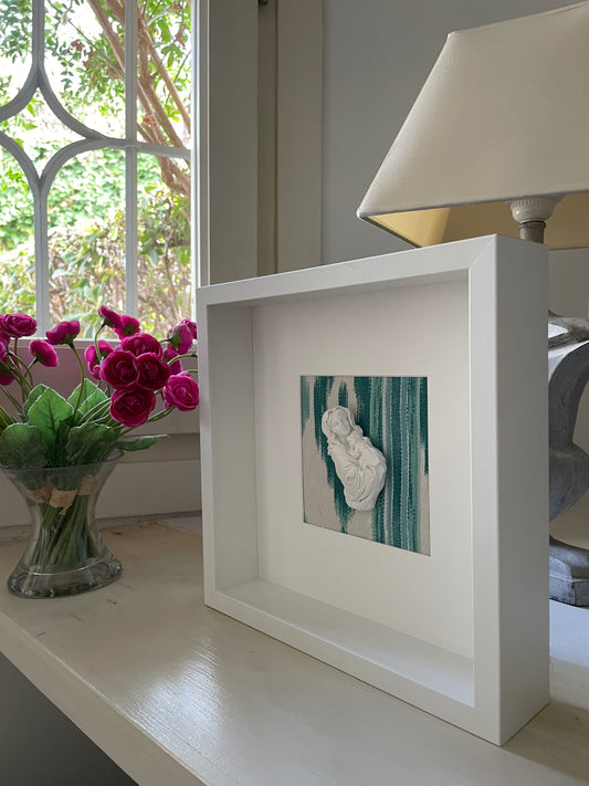 Virgen con Niño Jesús mallorquina turquesa