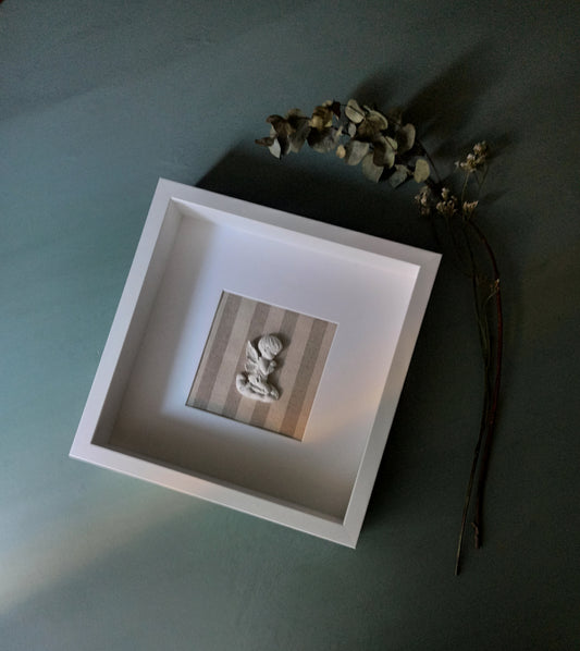 Ángel de la Guarda rayas beige (grande)