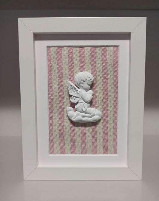 Ángel de la Guarda rayas rosas