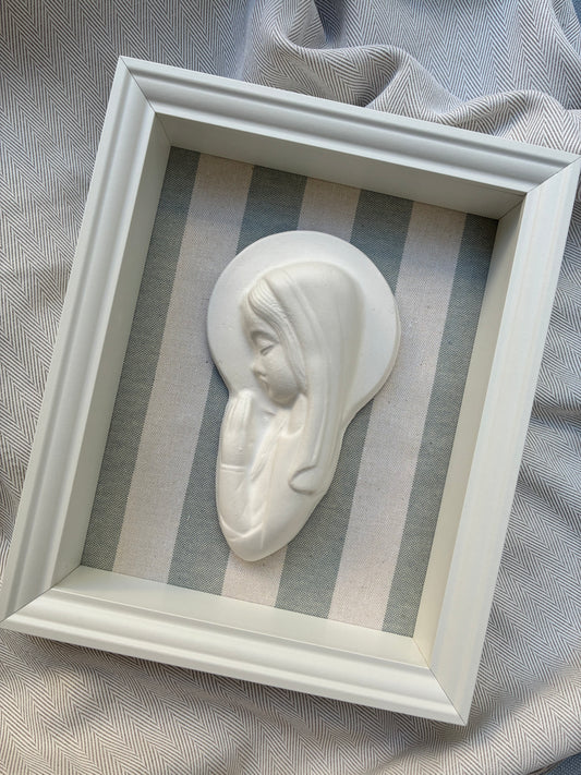 Virgen Niña rayas azul claro