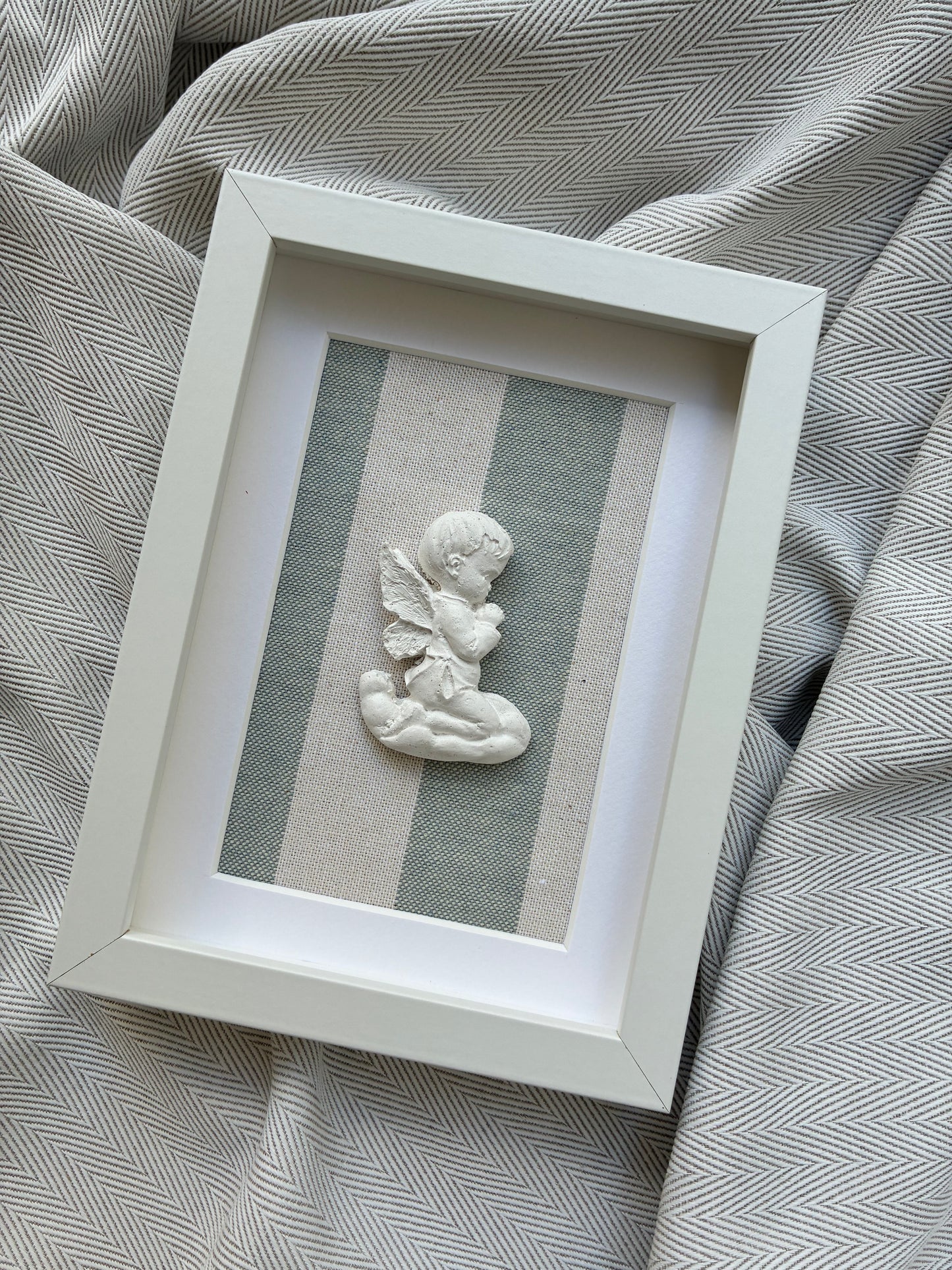 Ángel de la Guarda rayas azul claro (pequeño)